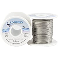 LOTITONG Línea de alambre de acero de pesca de 50 metros- 70 libras-250 libras de alambre de pesca recubierto de nailon…